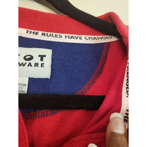 Pivot Sport Ware Red 100% Fine Cotton Short Sleeve Golf Polo Men Size Large - Picture 5 of 7